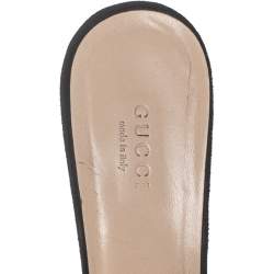 مملوكة مسبقًا Gucci Black Suede GG Marmont Fringe Mules Size 40