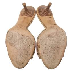 مملوكة مسبقًا حذاء غوتشي نيو هوليوود حلية هورسبت كانفاس جي جي بيج و وردي مقاس 35.5