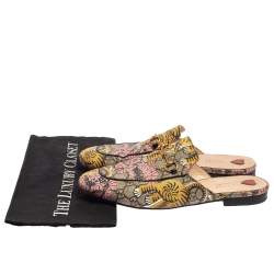 مملوكة مسبقًا Gucci Multicolor Canvas Princeton Horsebit Mules Sandals  Size 41