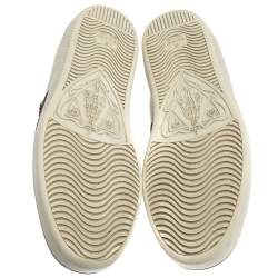 Gucci White Leather Embossed Python Trim Web Detail Embellishment Ace Low Top Sneakers Size 40