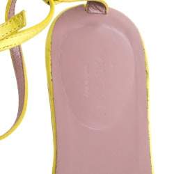 Pre Owned صندل غوتشي ساتان أصفر جي جي مزخرف كريستال سير حرف تي مقاس 37