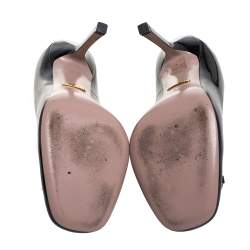 Pre Owned Gucci Black Patent Leather Horsebit Pumps Size 36