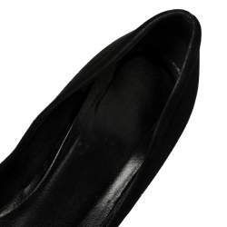 مملوكة مسبقًا حذاء كعب عالى غوتشى كعب عريض تفاصيل إبزيم سويدى أسود مقاس 38