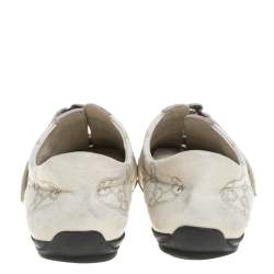 Gucci Off White Guccissima Leather Velcro Sneakers Size 38