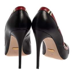 مملوكة مسبقًا حذاء كعب عالى غوتشى كعب مرتفع ثعبان يوكو جلد أسود مقاس 38