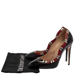 مملوكة مسبقًا حذاء كعب عالى غوتشى كعب مرتفع ثعبان يوكو جلد أسود مقاس 38