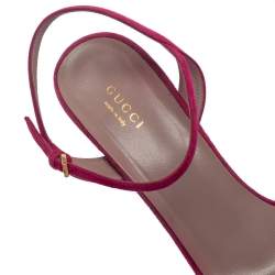 Pre Owned Gucci Pink Suede Claudie Horsebit Sandals Size 41