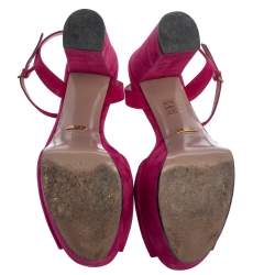 Pre Owned Gucci Pink Suede Claudie Horsebit Sandals Size 41
