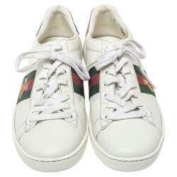 مملوكة مسبقًا حذاء رياضى غوتشى منخفض من أعلى أيس جلد أبيض مقاس 38