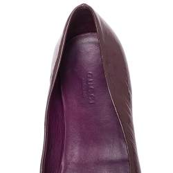 Pre Owned Gucci Purple Patent Leather Ballet Flats Size 35.5