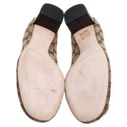 Pre Owned Gucci Beige GG Canvas Slip On Flats Size 41