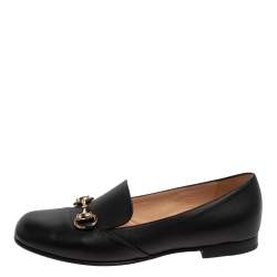 مملوكة مسبقًا Gucci Black Leather Horsebit Loafers Size 37