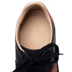 مملوكة مسبقًا حذاء رياضى غوتشى منخفض من أعلى نحلة أيس جلد أسود مقاس 36.5