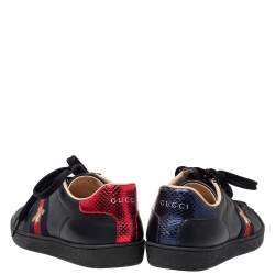 مملوكة مسبقًا حذاء رياضى غوتشى منخفض من أعلى نحلة أيس جلد أسود مقاس 36.5