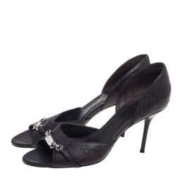 Gucci Brown Guccissima Leather Horsebit D'orsay Peep Toe Pumps Size 38