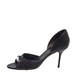 Gucci Brown Guccissima Leather Horsebit D'orsay Peep Toe Pumps Size 38