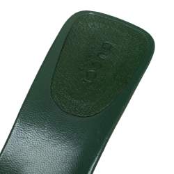 مملوكة مسبقًا Gucci Brown/Beige Canvas And Green Leather Horsebit Slide Sandals Size 41