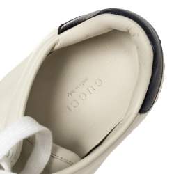 Pre Owned Gucci White Leather Ace Crystal Embellished Platform Sneakers Size 38