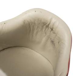 Pre Owned Gucci White Leather Ace Crystal Embellished Platform Sneakers Size 38