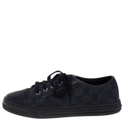 GUCCI #41637 Black Low-Top Monogram Canvas Sneakers (US 5 EU 35) – ALL YOUR  BLISS