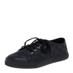 GUCCI #41637 Black Low-Top Monogram Canvas Sneakers (US 5 EU 35) – ALL YOUR  BLISS