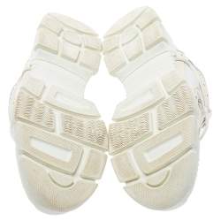 Gucci White Mesh And Leather Logo Embossed Flashtrek Sneakers Size 38