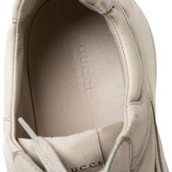 Pre Owned Gucci Off White Leather Rhyton Sneaker Size 41