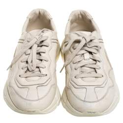 Pre Owned Gucci Off White Leather Rhyton Sneaker Size 41