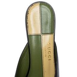 مملوكة مسبقًا صندل سلايد غوتشي يوساغي جلد أسود مقاس 39.5