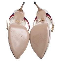 Pre Owned Gucci White Leather Sylvie Pumps Size 39 
