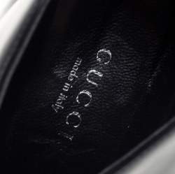 Pre Owned ح ذاء بوت غوتشي كيب جلد أسود مقوس برباط مقاس 39.5