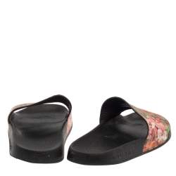 Pre Owned Gucci Multicolor Coated Canvas GG Blooms Supreme Slide Sandals Size 36