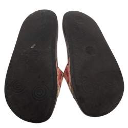 Pre Owned Gucci Multicolor Coated Canvas GG Blooms Supreme Slide Sandals Size 36