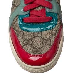 مملوكة مسبقًا Gucci  Multicolor GG Canvas And Patent Leather High Ankle Sneakers Size 36