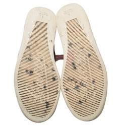 Pre Owned حذاء  رياضي غوتشي مرتفع من أعلى جلد لامع و كانفاس جي جي متعدد الألوان مقاس 36