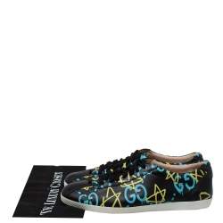 Pre Owned Gucci Black Leather Ghost Lace Up Low Top Sneakers Size 38