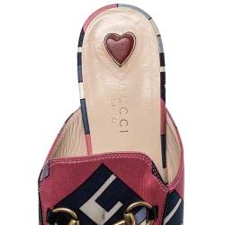 مملوكة مسبقًا Gucci Pink Satin Princetown Horsebit Flat Mules Size 36