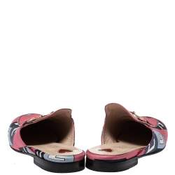 مملوكة مسبقًا Gucci Pink Satin Princetown Horsebit Flat Mules Size 36