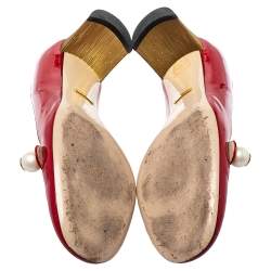 مملوكة مسبقًا Gucci Red Patent Leather Mary Jane Pumps Size 40