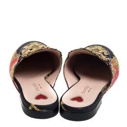 Pre Owned Gucci Multicolor Canvas Princetown Horsebit Mules Sandals Size 36
