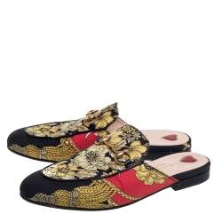 Pre Owned Gucci Multicolor Canvas Princetown Horsebit Mules Sandals Size 36
