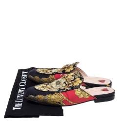 Pre Owned Gucci Multicolor Canvas Princetown Horsebit Mules Sandals Size 36