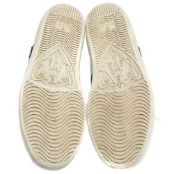 Pre Owned حذاء رياضي غوتشي أيس جلد أبيض حلية سهم مطرزة عنق منخفض مقاس 36