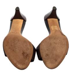 مملوكة مسبقًا Gucci Brown Guccissima Leather Hysteria Slide Sandals Size 37