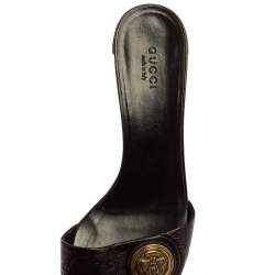 مملوكة مسبقًا Gucci Brown Guccissima Leather Hysteria Slide Sandals Size 37