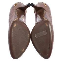 Pre Owned حذاء كعب عالي غوتشي جلد غوتشيسيما وردي