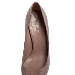 Pre Owned حذاء كعب عالي غوتشي جلد غوتشيسيما وردي