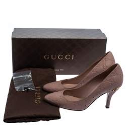 Pre Owned حذاء كعب عالي غوتشي جلد غوتشيسيما وردي