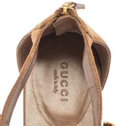 مملوكة مسبقًا Gucci Brown Suede And Leather Tess Horsebit Thong Sandals Size 40
