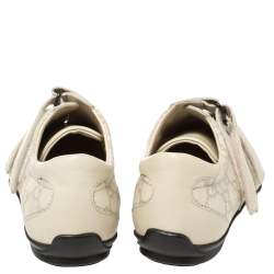 مملوكة مسبقًا Gucci Cream Guccissima Leather Velcro Sneakers Size 36